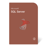 Коробка з програмним забезпеченням Microsoft SQL Server, система управління базами даних, логотип Microsoft SQL Server.